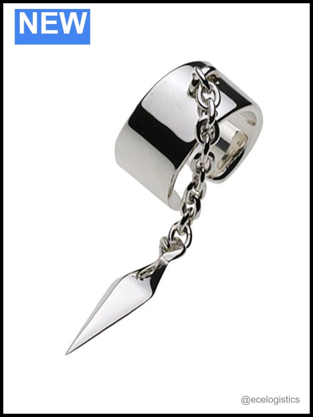 Sterling Silver Ear Cuff Dagger Chain Non-Pierced